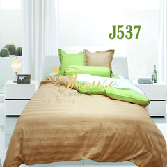 Bộ chăn ga gối drap giường màu trơn cotton satin Ai Cập Julia 537