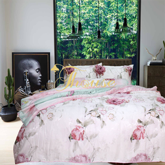 Bộ chăn ga gối lụa Hàn Quốc, drap trải giường siêu mát mịn Julia 801