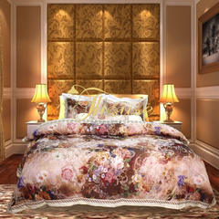 Bộ chăn ga gối ra giường satin gấm tơ tằm Hàn Quốc Julia 744PBC