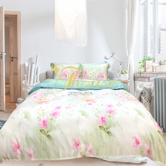 Bộ chăn ga gối ra giường lụa tencel siêu mềm mịn Hàn Quốc Julia 855