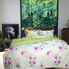 Bộ chăn ga gối ra giường satin gấm tơ tằm Hàn Quốc Julia 761