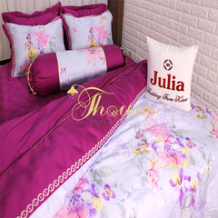 Bộ chăn ga gối ra giường lụa tencel siêu mềm mịn Hàn Quốc Julia 823PBC