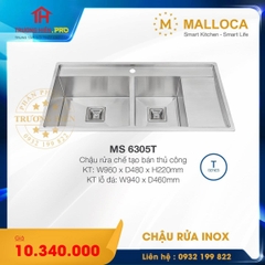 CHẬU RỬA CHÉN INOX MALLOCA MS 6305T