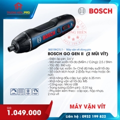 MÁY PIN VẶN VÍT BOSCH GO GEN II (2 MŨI VÍT)