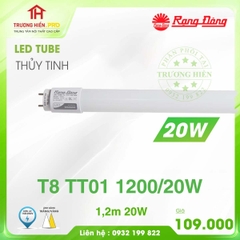 ĐÈN LED TUBE RẠNG ĐÔNG T8 TT01 1200/20W THUỶ TINH