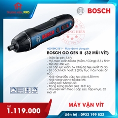 MÁY PIN VẶN VÍT BOSCH GO GEN II (32 MŨI VÍT)