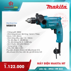 MÁY KHOAN BÚA MAKITA M0801B 10MM-500W​​​​​​​