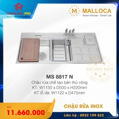 CHẬU RỬA CHÉN INOX MALLOCA MS 8817 N