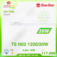 ĐÈN LED TUBE RẠNG ĐÔNG T8 0.6M 10W  T8 N02 600/10W THUỶ TINH BỌC NHỰA