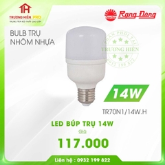 ĐÈN LED BULB TRỤ NHÔM NHỰA RẠNG ĐÔNG 14W TR70N1/14W.H