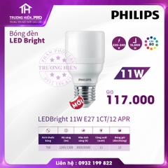  ĐÈN LED BULB PHILIPS LED BRIGHT 11W 1CT/12 APR