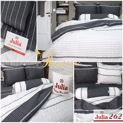 Bộ chăn ga gối drap giường 100% cotton sợi bông Hàn Quốc Julia 262
