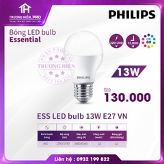  ĐÈN LED BULB PHILIPS LED BULB ESSENTIAL 13W E27 VN