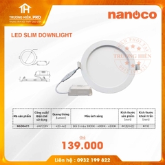 ĐÈN LED SLIM DOWNLIGHT NANOCA NSD06C1  6W-Góc Chiếu 120°