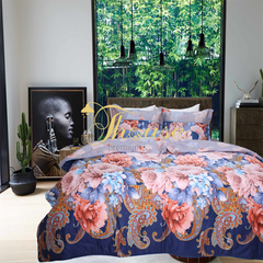 Bộ chăn ga gối drap giường cotton satin Hàn Quốc Julia 486