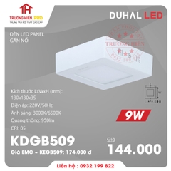 ĐÈN LED PANEL DUHAL GẮN NỔI VUÔNG 9W KDGB509 