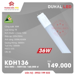 ĐÈN LED TUÝP PC DUHAL 36W - KDH136