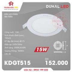 ĐÈN LED PANEL DUHAL ÂM TRẦN 15W- KDGT515