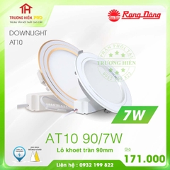 ĐÈN LED DOWNLIGHT ÂM TRẦN RẠNG ĐÔNG 7W AT10 90/7W VIỀN VÀNG/BẠC