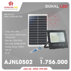 ĐÈN PHA LED DUHAL NĂNG LƯỢNG MẶT TRỜI 50W AJNL0502