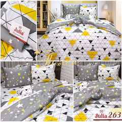 Bộ chăn ga gối drap giường 100% cotton sợi bông Hàn Quốc Julia 263