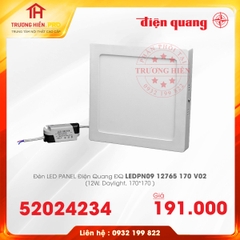 ĐÈN LED PANEL VUÔNG ĐIỆN QUANG ĐQ LEDPN09 12765 170 V02 12W