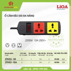 Ổ CẮM KÉO DÀI 5M ĐA NĂNG LIOA MODEL 2TH52-10A