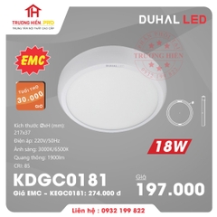 ĐÈN LED PANEL DUHAL NỔI VIỀN TRÒN 18W KDGC0181