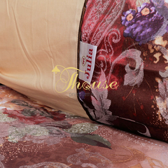 Bộ chăn ga gối ra giường satin gấm tơ tằm Hàn Quốc Julia 744
