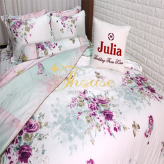 Bộ chăn ga gối ra giường lụa tencel siêu mềm mịn Hàn Quốc Julia 865