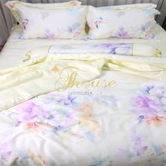 Bộ chăn ga gối ra giường lụa tencel siêu mềm mịn Hàn Quốc Julia 862