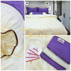 Bộ chăn ga gối drap giường màu trơn cotton satin Ai Cập Julia 541