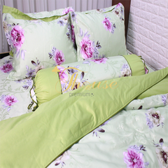 Bộ chăn ga gối ra giường satin gấm tơ tằm Hàn Quốc Julia 761