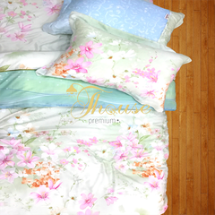 Bộ chăn ga gối ra giường lụa tencel siêu mềm mịn Hàn Quốc Julia 855