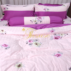 Bộ chăn ga gối ra giường satin gấm tơ tằm Hàn Quốc Julia 760