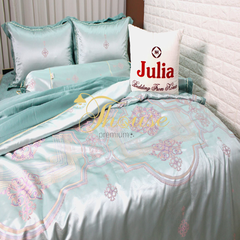 Bộ chăn ga gối ra giường lụa tencel siêu mềm mịn Hàn Quốc Julia 870BC