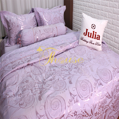 Bộ chăn ga gối ra giường satin gấm tơ tằm Hàn Quốc Julia 711BC