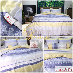 Bộ chăn ga gối lụa Hàn Quốc, drap trải giường siêu mát mịn Julia 875