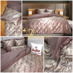 Bộ chăn ga gối ra giường satin gấm tơ tằm Hàn Quốc Julia 722