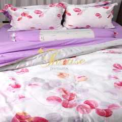 Bộ chăn ga gối ra giường satin gấm tơ tằm Hàn Quốc Julia 756