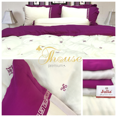 Bộ chăn ga gối ra giường lụa tencel siêu mềm mịn Hàn Quốc Julia 847