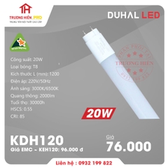 ĐÈN LED TUÝP PC DUHAL 20W - KDH120 