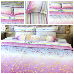 Bộ chăn ga gối drap giường 100% cotton Hàn Quốc Julia 190BC