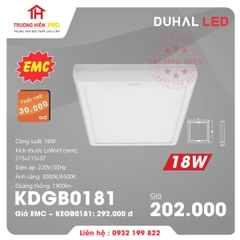 ĐÈN LED PANEL DUHAL NỔI VIỀN VUÔNG 18W KDGB0181