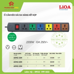 Ổ CẮM KÉO DÀI ĐA NĂNG CÔNG TẮC 2 CỰC 5M LiOA 6DN2.52N