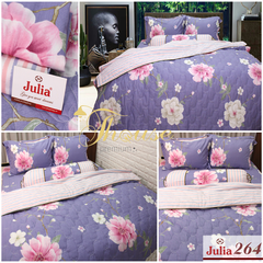 Bộ chăn ga gối drap giường 100% cotton sợi bông Hàn Quốc Julia 264