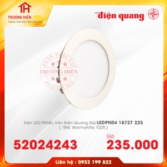ĐÈN LED PANEL TRÒN  ĐIỆN QUANG ĐQ LEDPN04 18727 225 18W