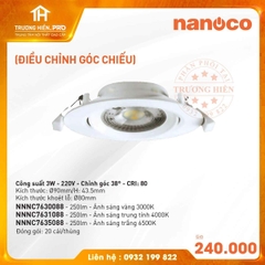 ĐÈN LED ÂM TRẦN PANASONIC DN SERIES 3W (ĐIỀU CHỈNH GÓC CHIẾU)