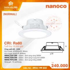 ĐÈN ÂM TRẦN PANASONIC CRI: Ra80 6W