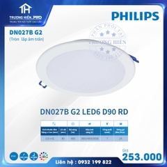 ĐÈN LED ÂM TRẦN TRÒN PHILIPS 7W DN027B G2 LED6 D90 RD